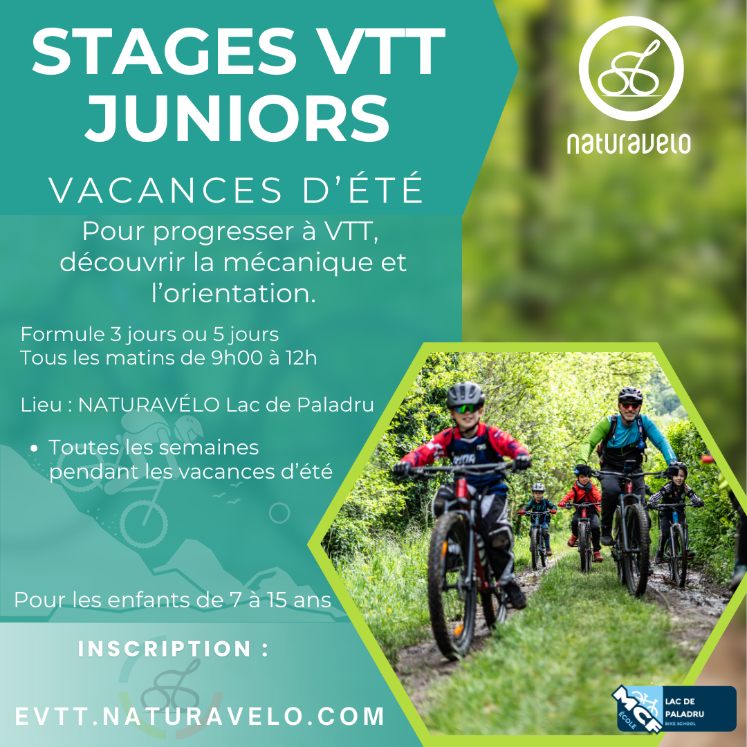 Stage VTT junior des vacances d ete a Charavines NATURAVELO