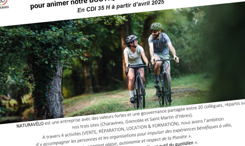 Nouvelle offre d’emploi à Charavines